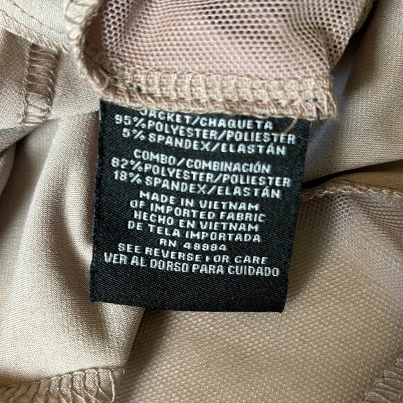 R&M Richards Mesh Panel Jacket Dress Size 3X Taupe Knee Length Elegant Cocktail - Picture 8 of 14